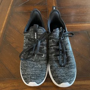 Adidas Cloudfoam sneakers, black and white size 8